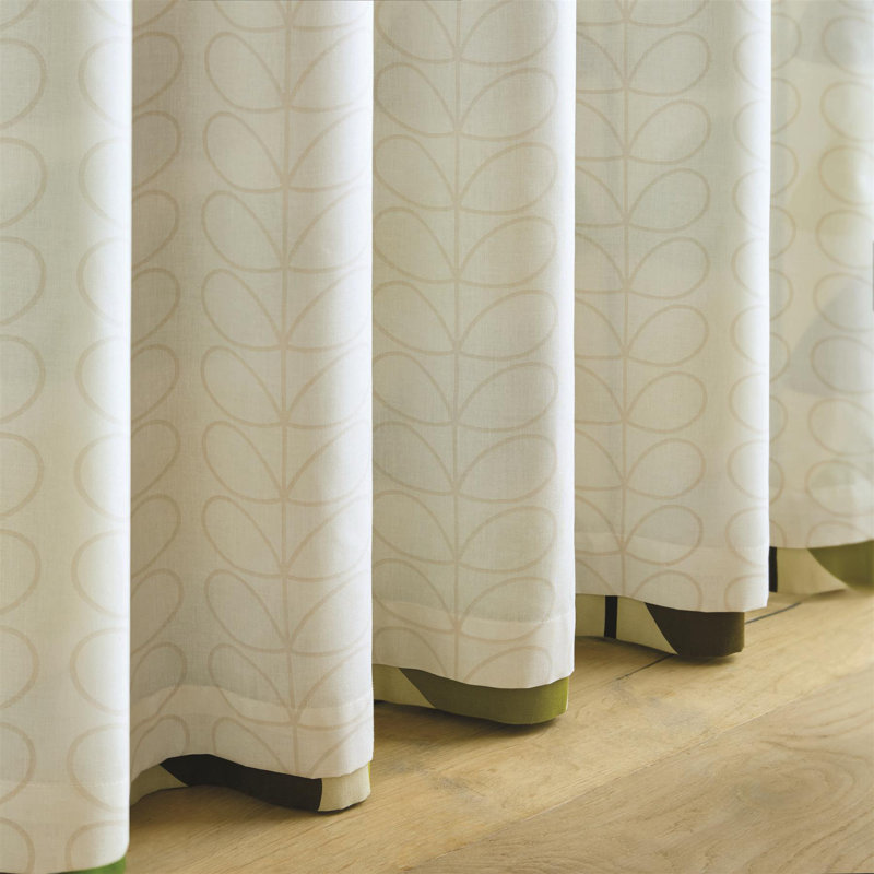 Orla Kiely Multi Stem  Fully Lined Ready Made Floral Eyelet Curtains Fern 66x72", 90x90"