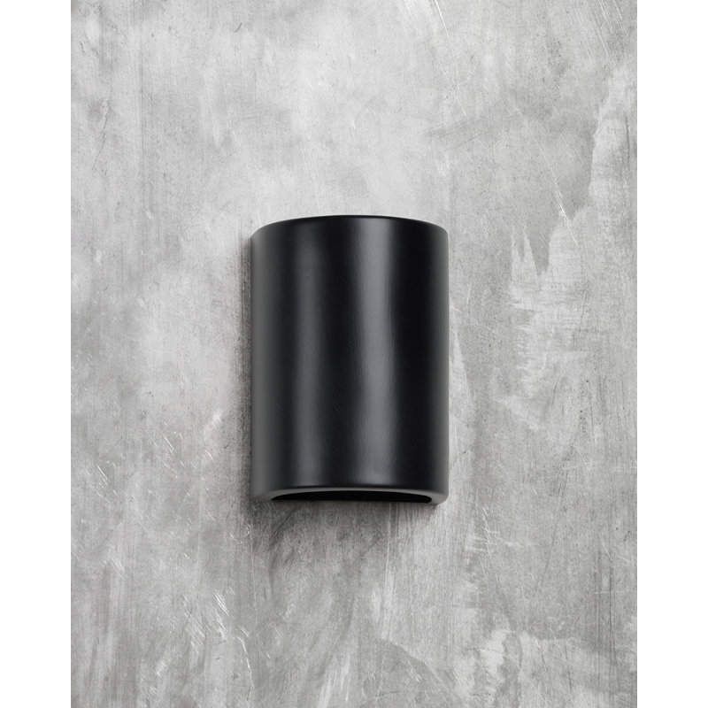 Lampe murale d'extérieur en céramique Charny, ampoule DEL incluse, H 8,5 po x l 6,5 po x P 4,5 po, Noir mat
