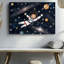 Toile dans une illustration fantaisiste, un dessin d'un astronaute flotte joyeusement dans un art mural-1731527718