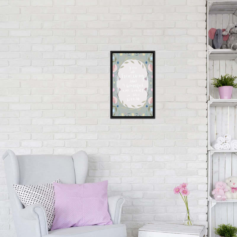 Décoration murale Border, Toile avec cadre noir patiné, H 26 po x l 18 po x 1,5 po