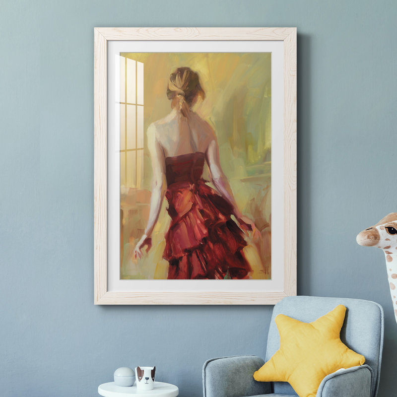 Réflexion sur cuivre - peinture encadrée, Cadre blanc, H 31 po x l 44 po x P 1 po