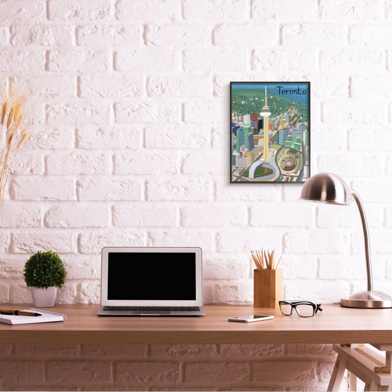 «Toronto City Skyline Colorful Landmark» par Carla Daly - impression d'art graphique, H 20 po x l 16 po x P 1,5 po