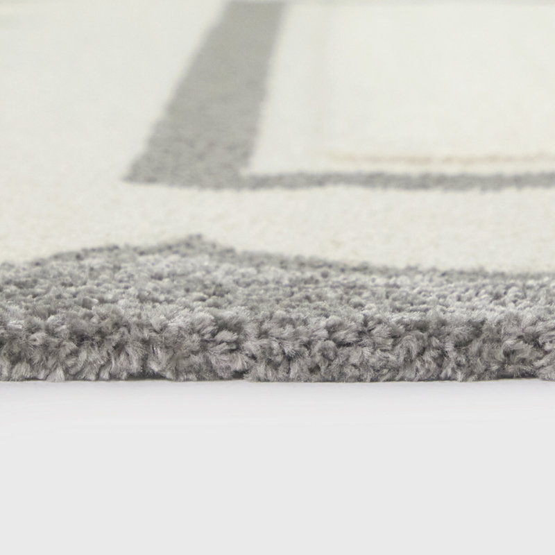Wendell Grey Modern Border Area Rug, Rectangle 7'10" x 10'