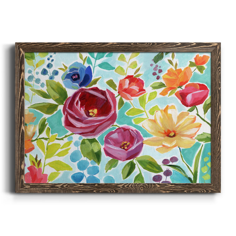 Modern Garden IV - Peinture sur toile encadrée, H 24 po x l 18 po x P 1,5 po, Toile avec cadre en noyer
