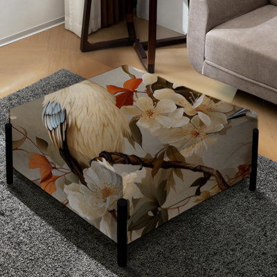Grand repose-pieds carré beige Beige
