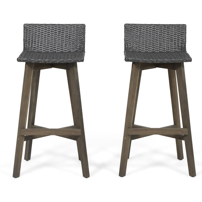 Tabouret de bar 30,75 po Oxendine, Cadre gris / coussin gris