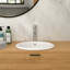 Lavabo de salle de bain semi-encastré en céramique blanc 17 po x 15,5 po - vasque de comptoir