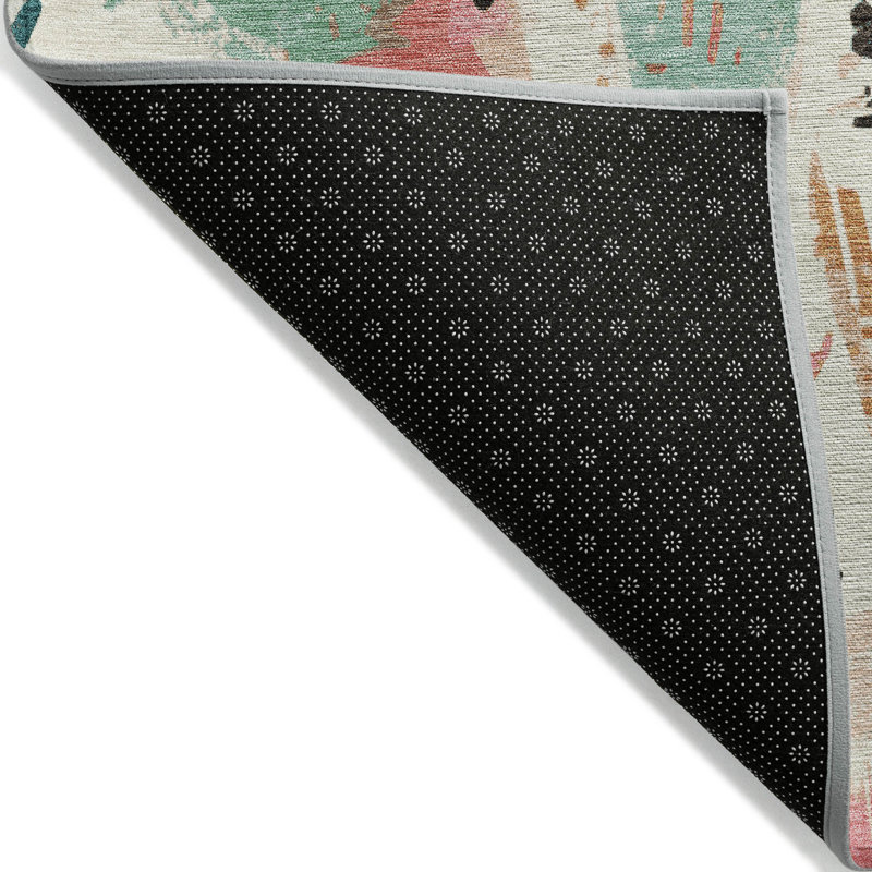 Tapis intérieur / extérieur lavable ivoire Veldorah - LOOMlan, 9 pi x 12 pi