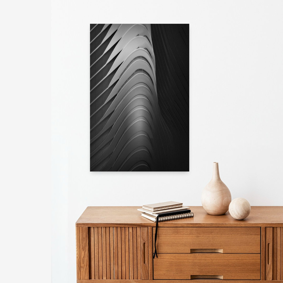 Curves Abstract Geometric Contemporary Architecture City Wall Art by Shelley Quarless - Wrapped Canvas Print