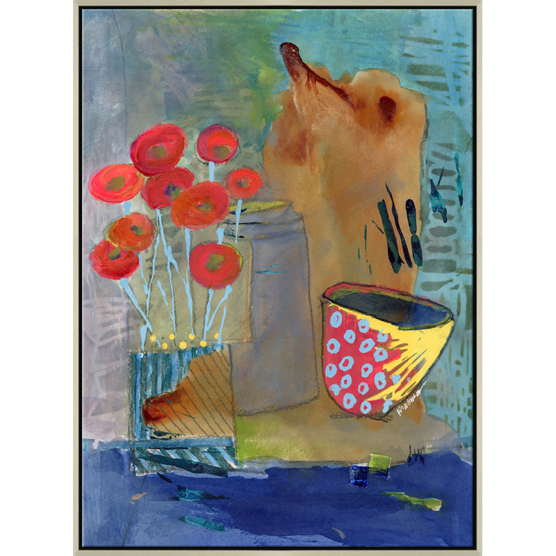 Jazz Giclee On Canvas by Jill Krasner, Silver Framed