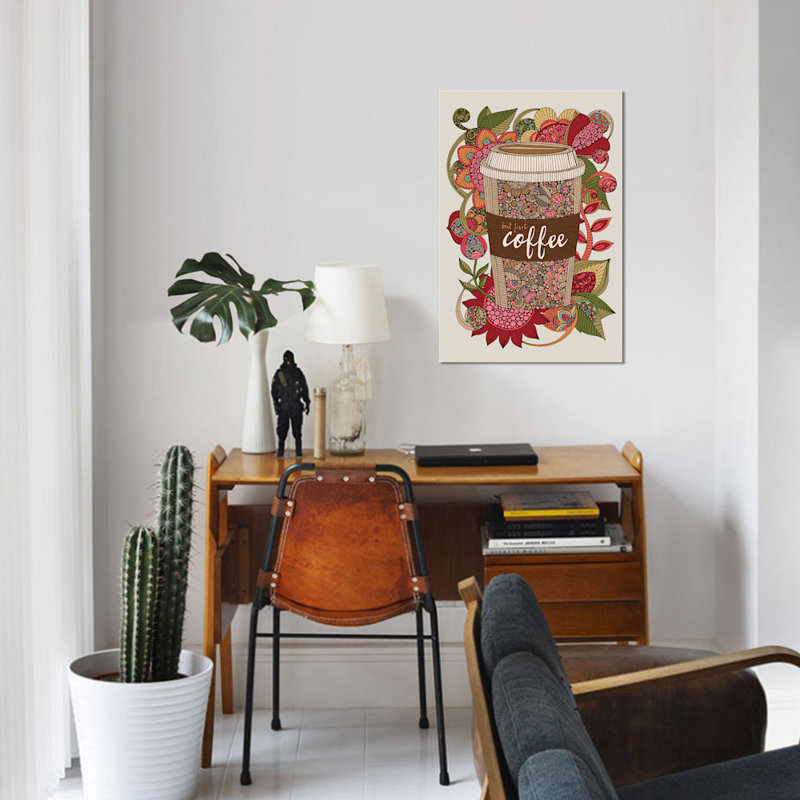 But But Coffee par Valentina Harper - reproduction d'art graphique sur toile, H 18 po x l 12 po x P 1,5 po, Toile tendue