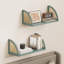 Tablettes flottantes en bois avec côtés en rotin, tablettes murales 16 po, ensemble de 2, vert-1191422811-1203623327