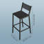 Kathey Breakfast Kitchen Bar Stool Set of 2, Counter Chairs,Industrial Style-69624005
