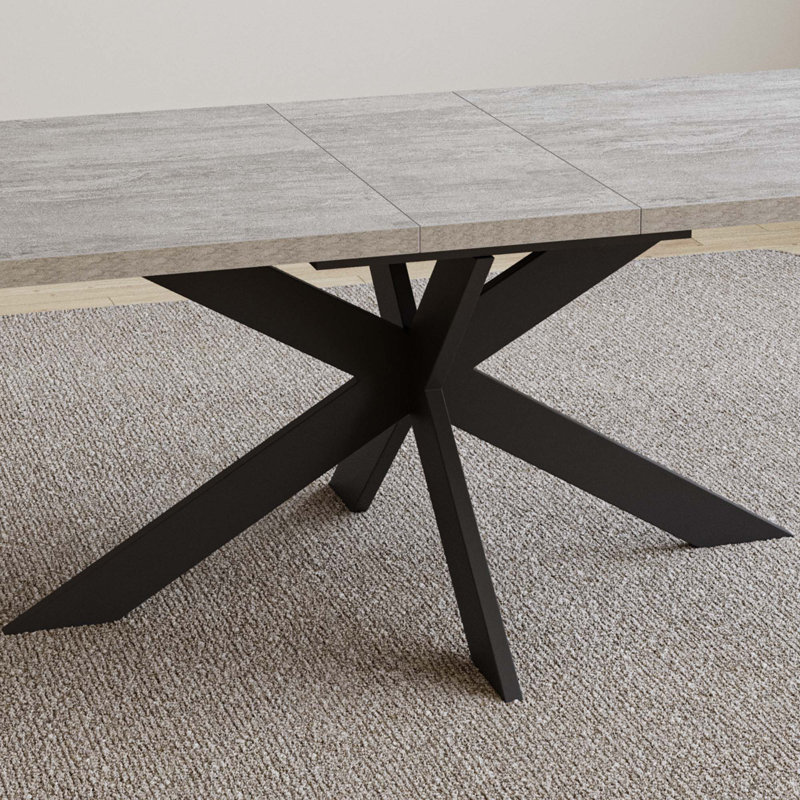 Geigle Extendable Table Set for Kitchen Dining Room Table, Home Furniture(1Table, 6Chairs), Gray, Beige