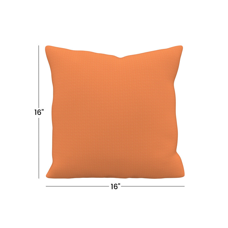 Jem Gabi Sunbrella® Indoor/Outdoor Throw Pillow, Square 16", Canvas Tangerine Sunbrella® Canvas