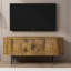 Meuble télé, console de télévision moderne 47 po avec compartiment de rangement et porte coulissante, centre de jeu avec armoire de jeu-130771576