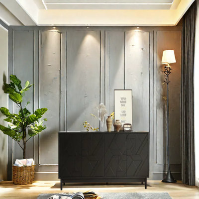 Retro Minimalist Solid Wood Sideboard