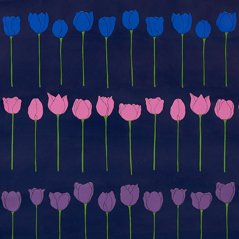 Schumacher x Cristina Buckley Edie Wallpaper, Pink/Dark Blue