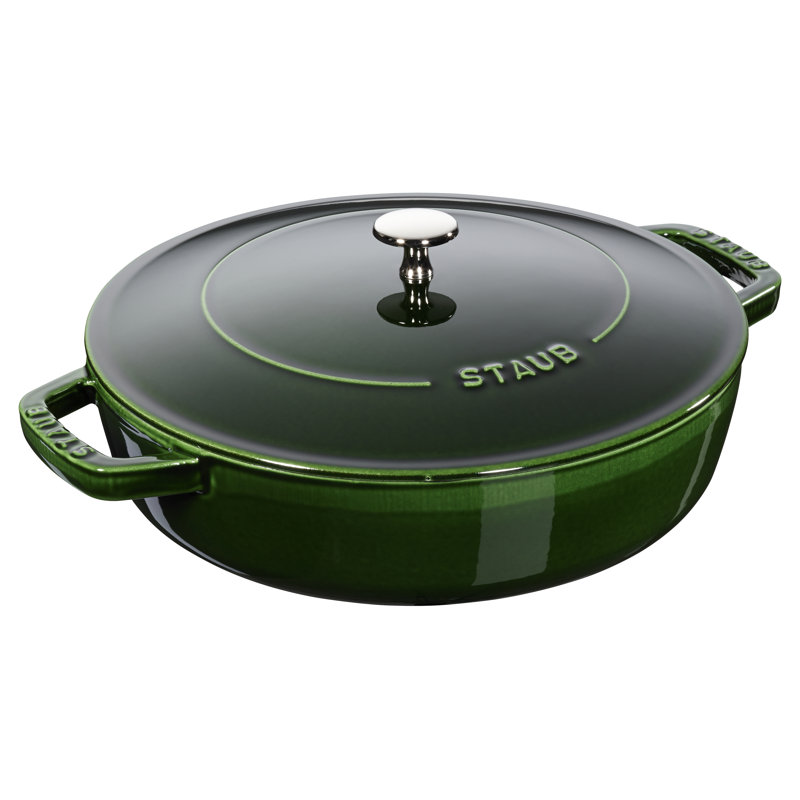 STAUB Cast Iron Round Casserole Dish, 24cm, Basil 