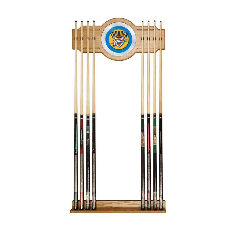 Support à queue de billard avec miroir nba, L 30 po x l 12 po, Thunder d'Oklahoma City