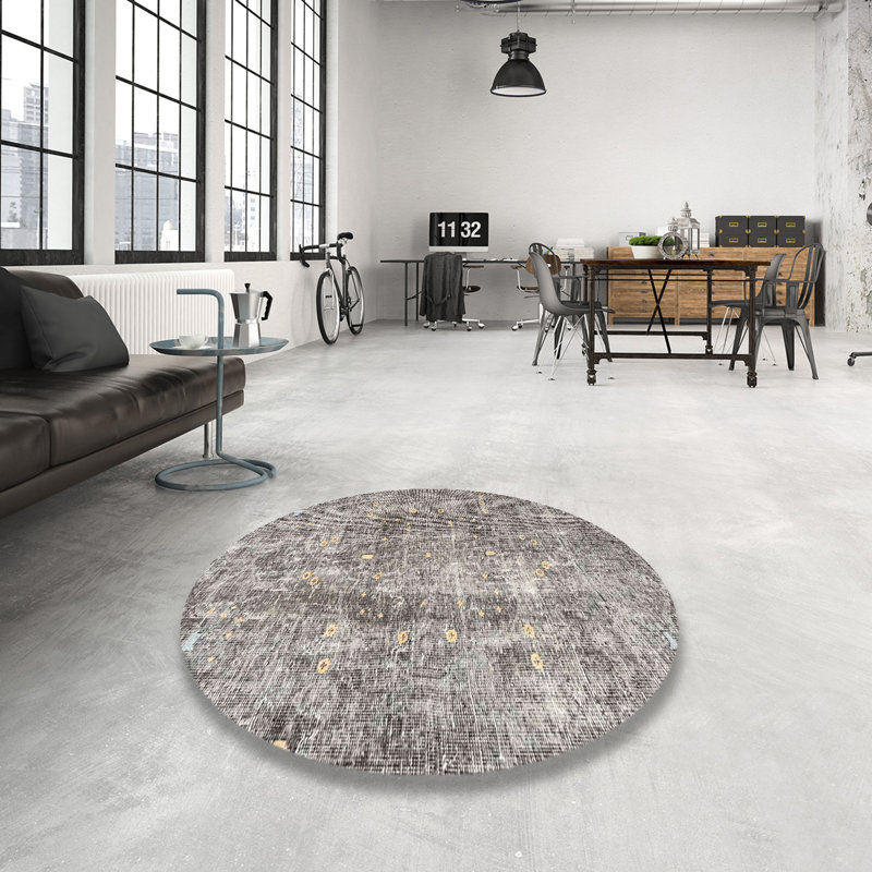 Tapis noir/brun traditionnel Norb, Rond 5 pi