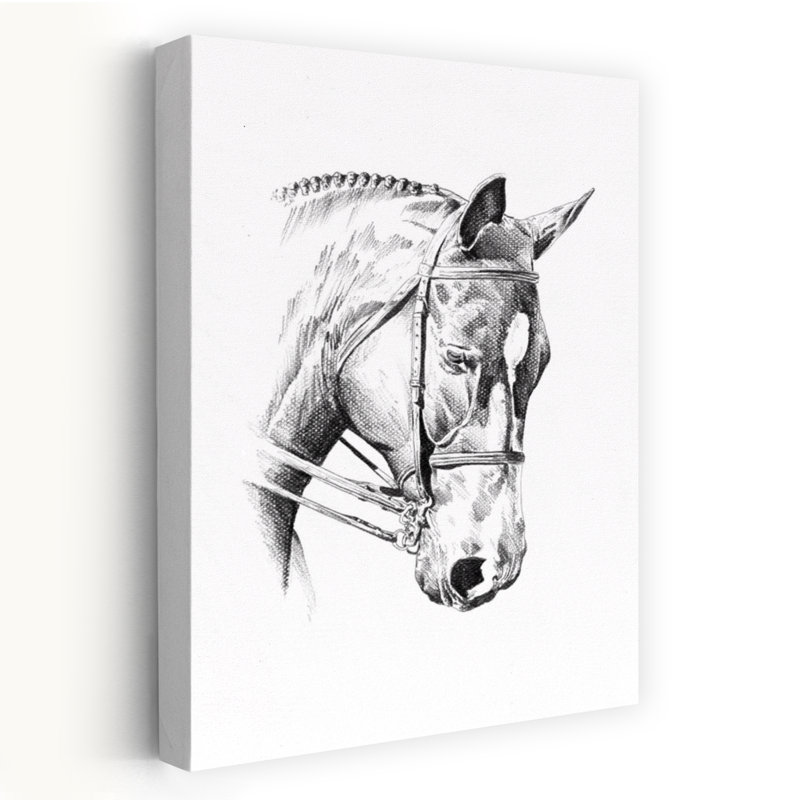 Portrait de cheval tressé, impression contemporaine, H 60 po x l 40 po