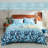 Lunaria 100% Long Staple Cotton Duvet Cover Set Gradient Blue Leaves Printed 3 Piece Comforter Cover Set-1231207927