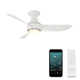 Corona 3 - Blade Outdoor/Indoor Smart Flush Mount Ceiling Fan with Remote Control and Dimmable LED Light Kit Included 