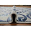 Tapis sophistiqué à motif de cercles dans des tons de bleu doux 5 x 8