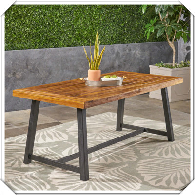 Outdoor Acacia Wood Dining Table Sturdy Stylish Durable Practical Versatile