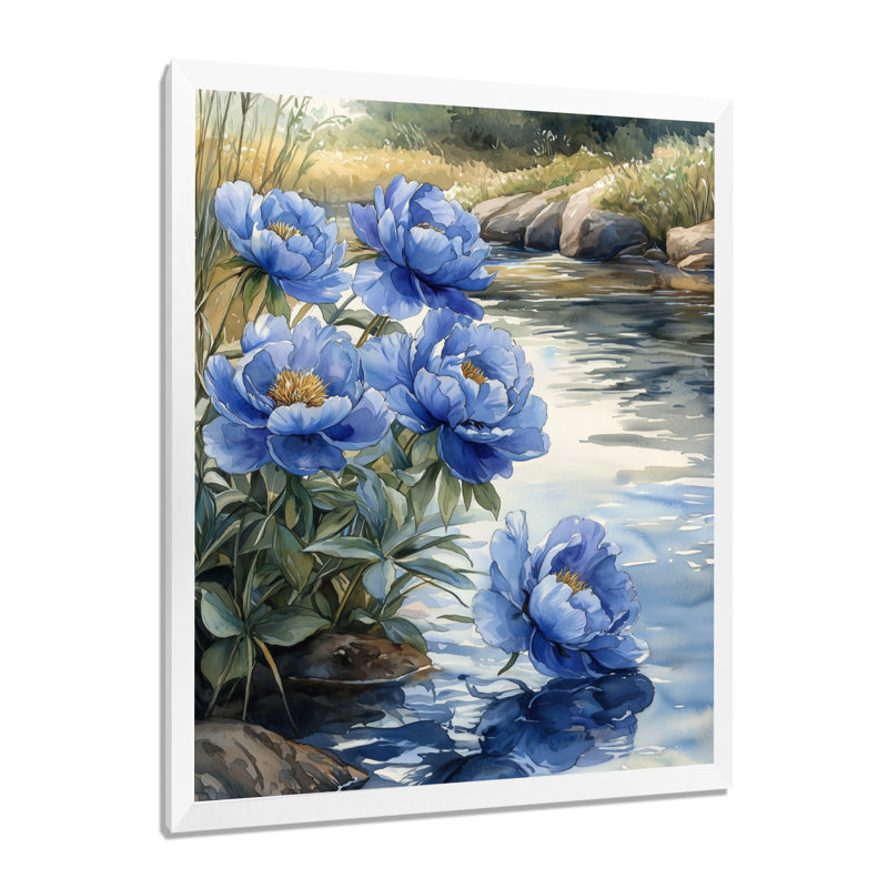 Kepner - impressions sur toile florales, H 44 po x l 34 po, Reproduction encadrée sans passe-partout, Blanc