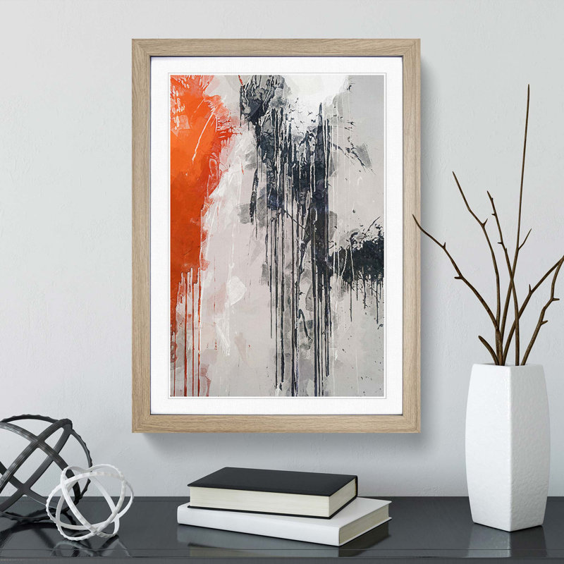 Paint Splashes in Abstract - Framed Print, Oak Framed, 87cm H x 62cm W x 2cm D