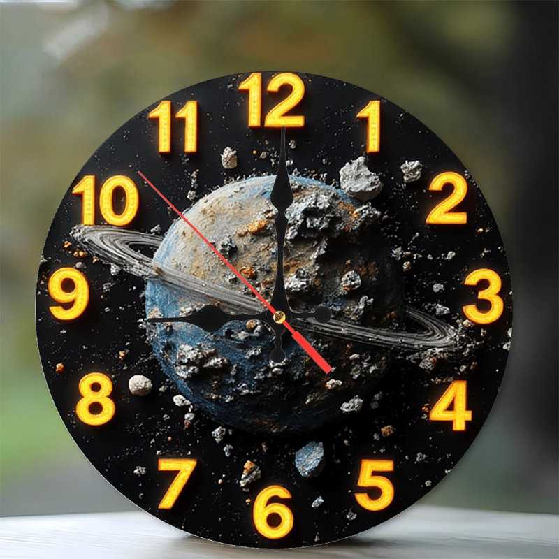 Space Planet Clock Wall Decor