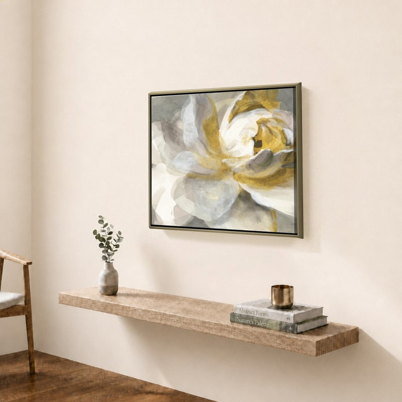«Abstract Rose Gold» par Danhui Nai, impression sur toile, H 34 po x l 44 po, Champagne
