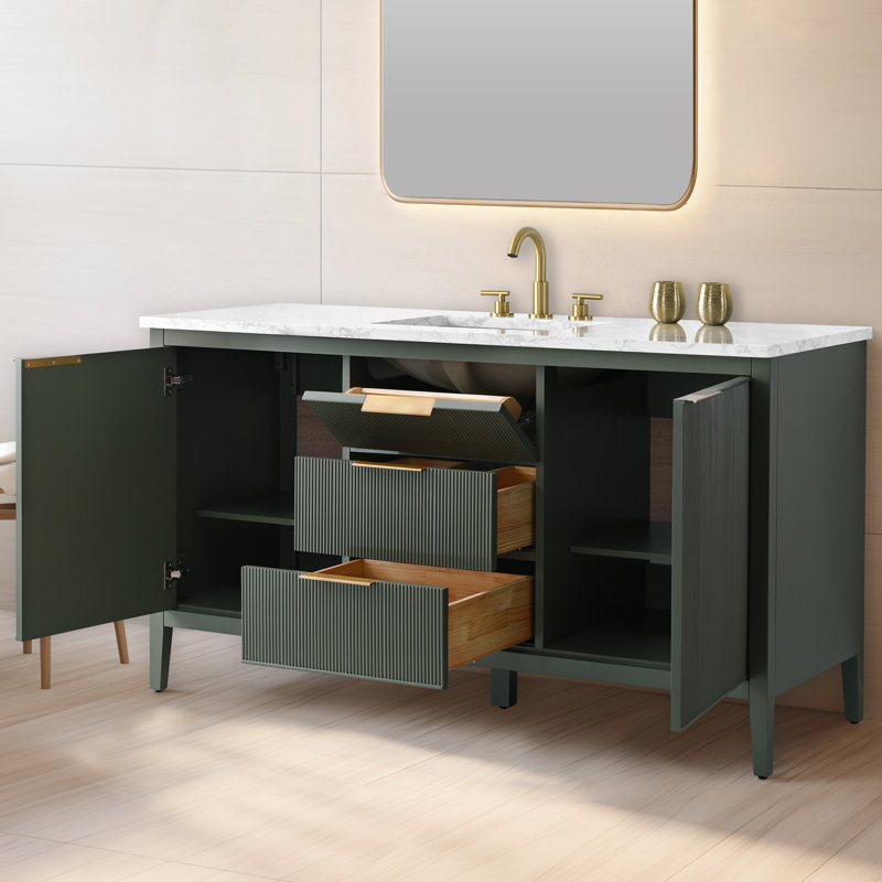 Bilroy 60" Single Vanity, Vintage Green/Brushed Bronze