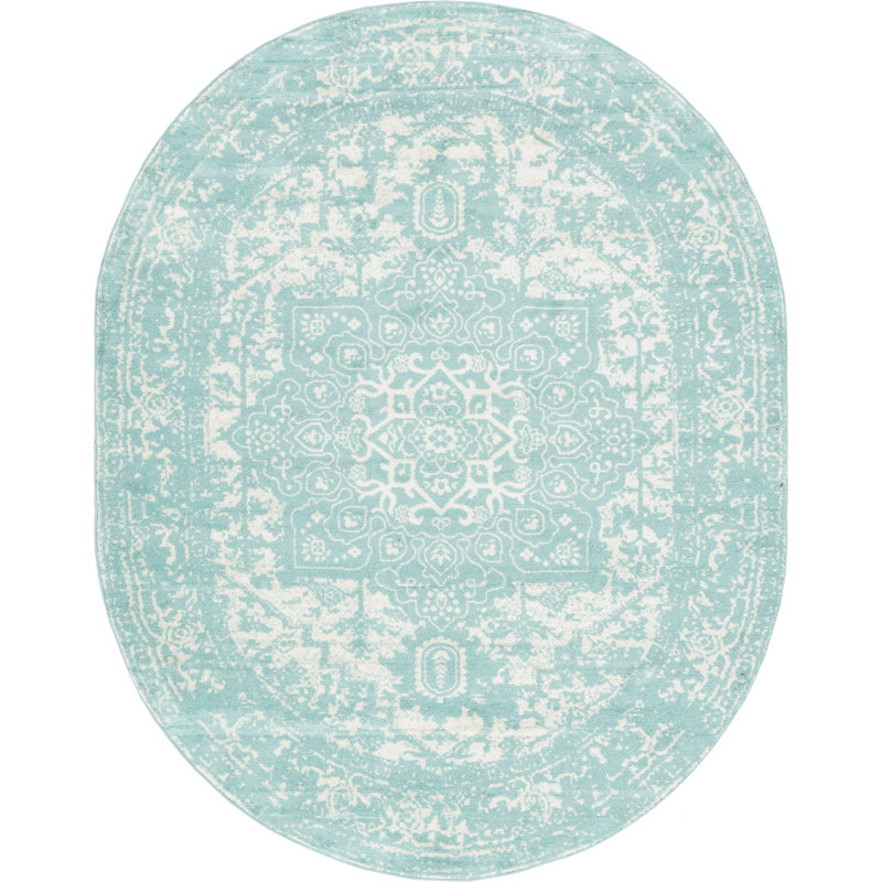 Oriental Area Rug, Oval 239 x 305cm