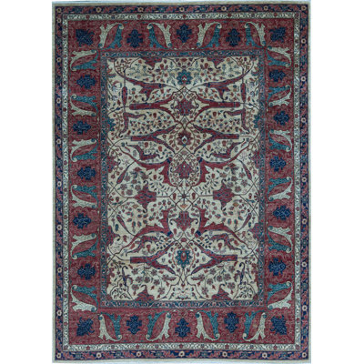 Hand-Knotted High-Quality Blue and Brown Area Rug