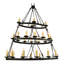 Lustre de roue de style bougie à style bougie 28 lumières Shanay