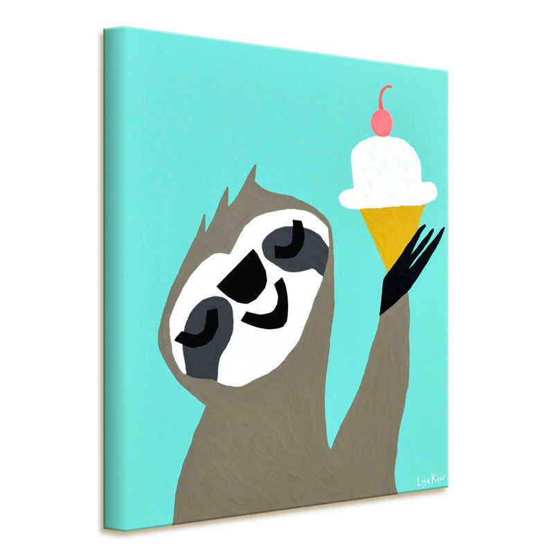 « fiesta sloth », art sur toile Mccane, H 30 po x l 20 po x P 1,5 po