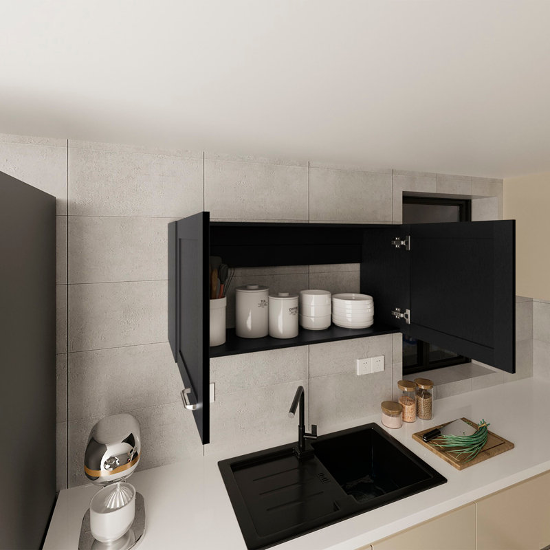 Armoire murale, 2 portes, Noir