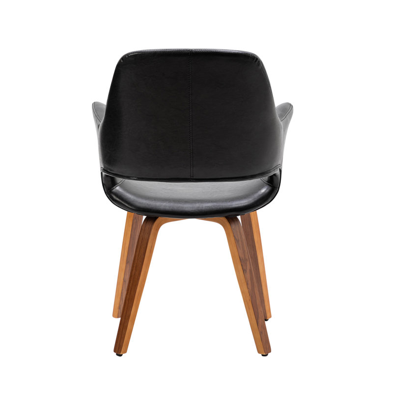 Chaise rembourrée en polyuréthane Jawed, Noir