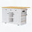 53Inch Large Kitchen Island With 2 Bar Stools, Power Outlet,Door Internal Storage Rack, Kitchen Storage Cart On 5 Wheels With Drop Leaf, 5 Open Side Racks, 3 Drawers-2088927965