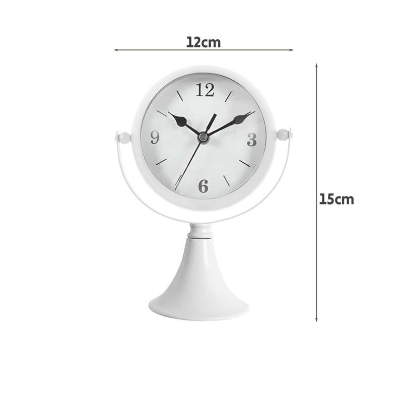Analog Battery Tabletop Clock White