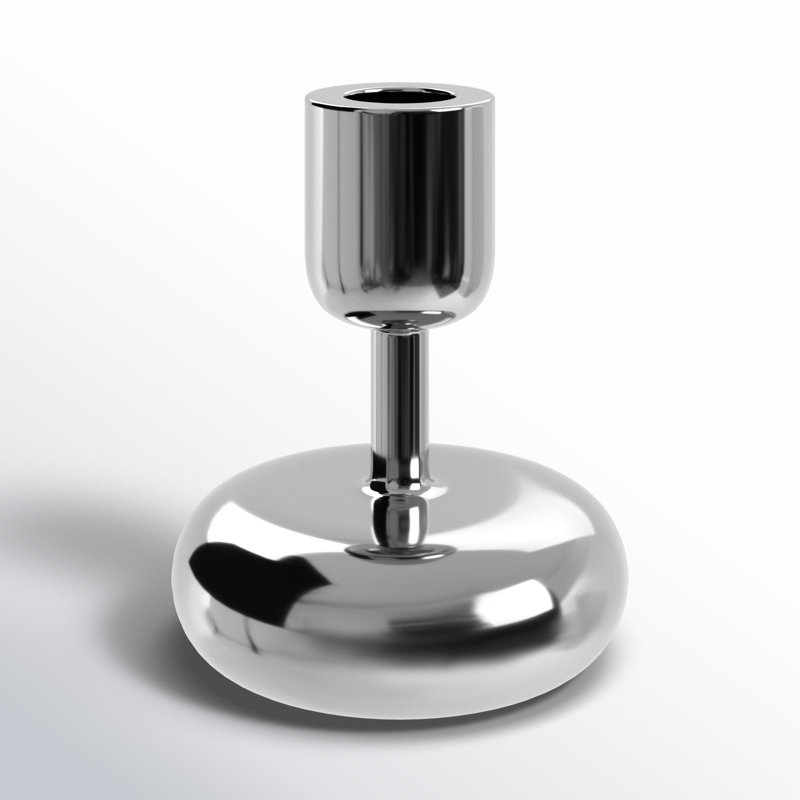 Juba Metal Tabletop Candlestick, 4.21" H x 3.5" W x 3.5" D