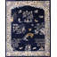 Hand Knotted Wool Area Rug in Blue