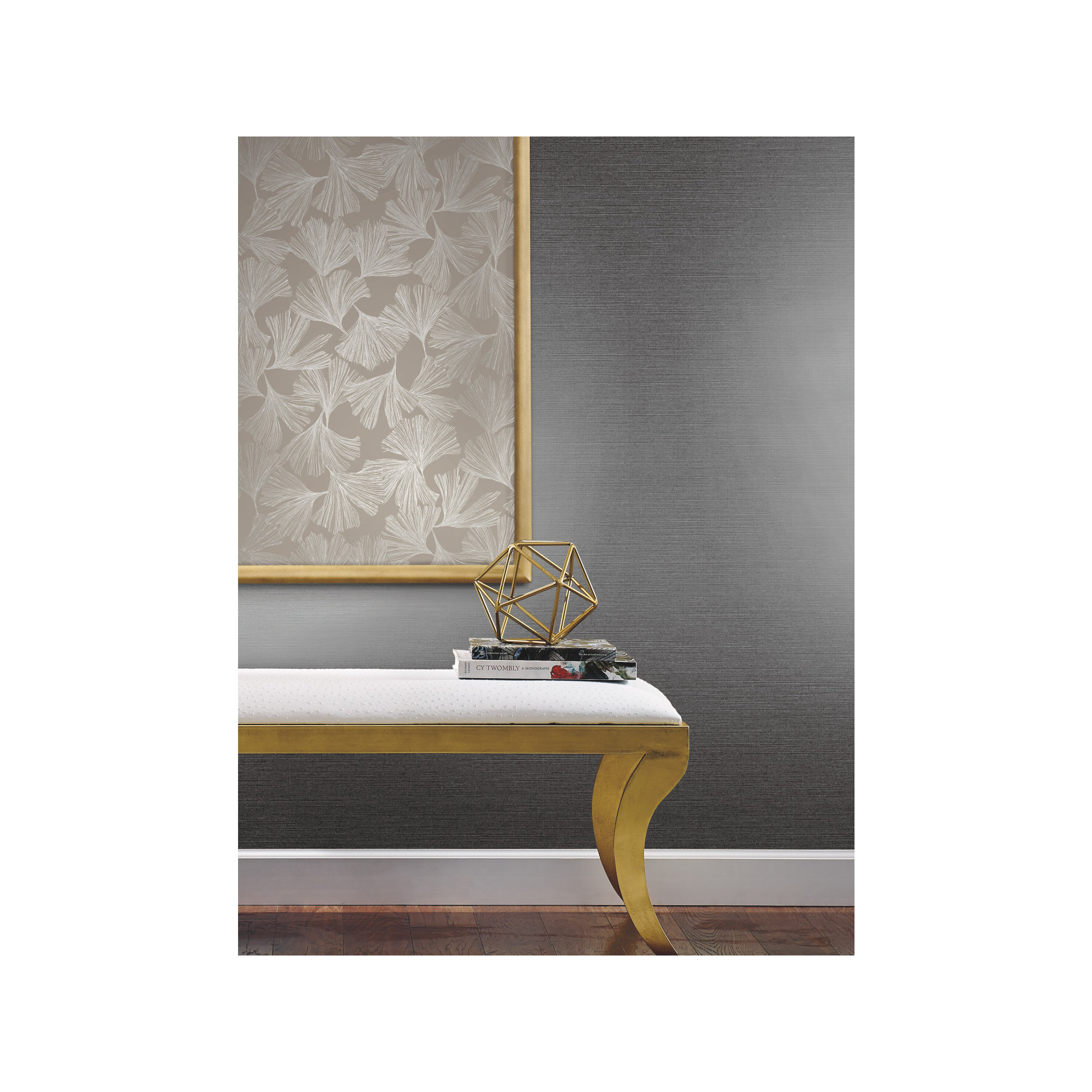 Almerton Modern Floral Wallpaper, Silver