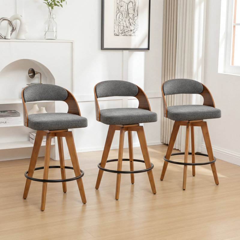 Tabouret de comptoir et de bar Chandler, Tabouret de bar (siège d’une hauteur de 30 po), Lin gris