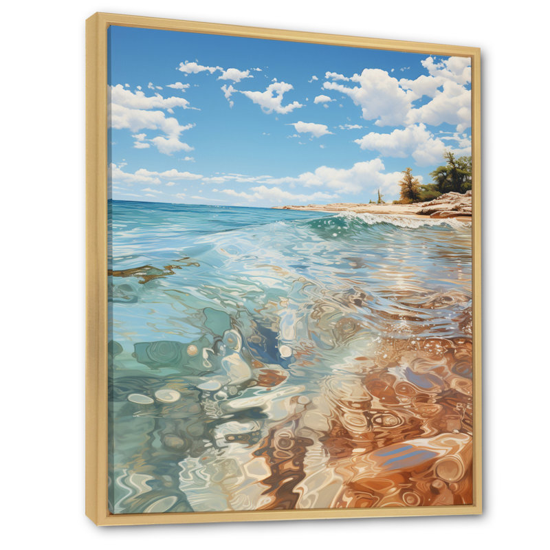 «Beach Photo Sunlit Coastline VIII», reproduction d'art sur toile, H 20 po x l 12 po x P 1 po, Naturel