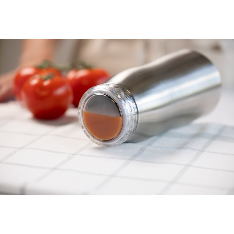 Bouteille en acier inoxydable isolée sous vide avec couvercle torsadé, H 10,5 po x l 3,75 po x P 3,75 po
