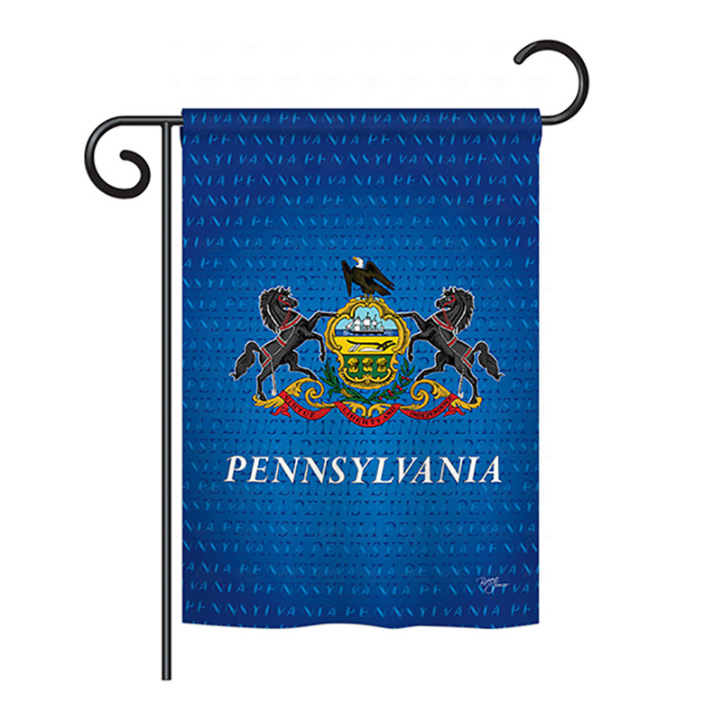 Drapeau de maison en polyester à 2 côtés US State, H 18,5 po x l 13 po, Pennsylvanie
